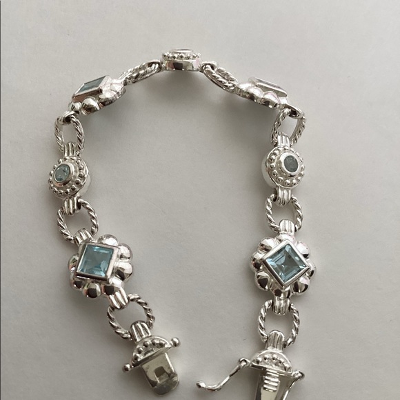 STERLING BYZANTINE TOPAZ BRACELET - Picture 2 of 9